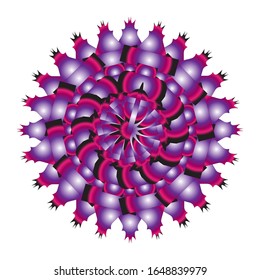 ilustración vectorial de patrón geométrico redondo ornamental. color púrpura brillante. para el logotipo, icono o símbolo, etc