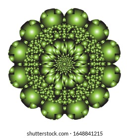 ilustración vectorial de patrón geométrico redondo ornamental. color verde brillante. para el logotipo, icono o símbolo, etc