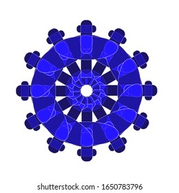 illustration vector graphic of Ornamental round colorful geometric pattern. fit for logo, icon or symbol, etc
