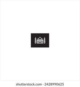Illustration vector graphic os mosque icon, white background