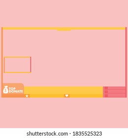 illustration vector graphic of overlay stream,yellow. perfect for stream