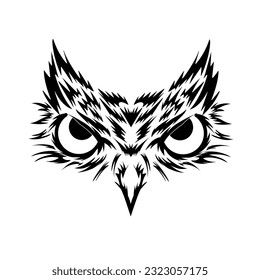 Illustration vector graphic of owl face tribal design