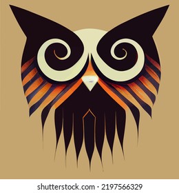 illustration vector graphic of owl head in hand draw tribal style perfect for t-shirt, poster or edit and customize your design, card, banner, social media, 
