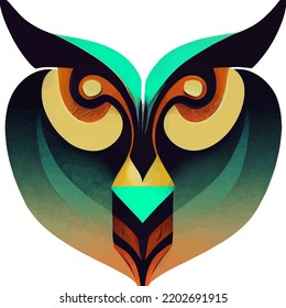 illustration vector graphic of owl head in hand draw tribal style isolated on white perfect for t-shirt, poster or edit and customize your design, card, banner, social media