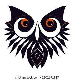 illustration vector graphic of owl head in hand draw isolated on white tribal style perfect for t-shirt, poster or edit and customize your design, card, banner, social media