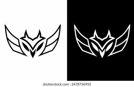 illustration vector graphic of owl head logo template line art