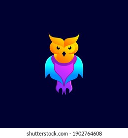 Illustration vector graphic of Owl logo. Colorful Artistic. Design inspiration. Fit to your Business, Company, etc