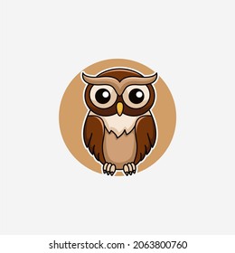 Illustration vector graphic of a owl. Owl minimalist style isolated on a white background. Cute animal illustration.