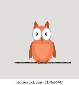 Illustration vector graphic of owl with wood perfect for logo or sticker