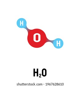 Illustration vector graphic of oxidane or water molecule (H2O) good for item science or chemistry content.
