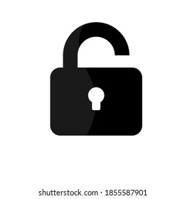 Illustration vector graphic of padlock unlock icon. Concept flat design. Perfect for icon, poster, banner, web, label, sign, symbol, card, template, password, private, etc.