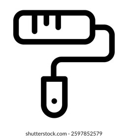 Illustration vector graphic of paint roller, worktool using outline style on a white background. Suitable for mobile apps, website projects and more.