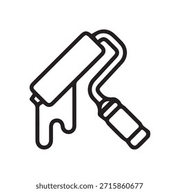 Gráfico vetorial de ilustração do design do ícone de rolo de tinta