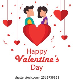 illustration vector graphic of a pair is behind the heart symbol, perfect for international day, happy valentines day, celebrate, greeting card, etc.