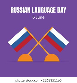 illustration vector graphic of pair of crossed russian flags, perfect for international day, russian language day, celebrate, greeting card, etc.