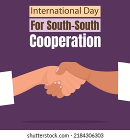 ilustración vectorial de un par de manos que dan la mano en cooperación, perfecto para el día internacional, cooperación sur-sur, celebración, tarjeta de saludo, negocios, etc.