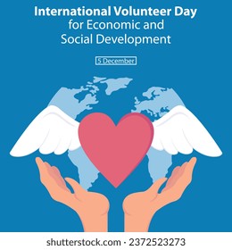 illustration vector graphic of a pair of hands raised a white winged heart, showing world map, perfect for international day, volunteer day, celebrate, greeting card, etc.