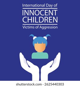 illustration vector graphic of a pair of hands lifting a girl, perfect for international day, innocent children victims of aggression, celebrate, greeting card, etc.