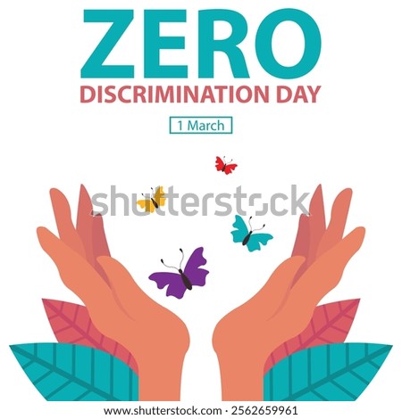 illustration vector graphic of a pair of hands releasing a flock of butterflies, perfect for international day, zero discrimination day, celebrate, greeting card, etc.