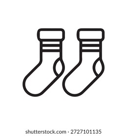 Illustration, Vektorgrafik von Paar Socken, Umrisssymbol