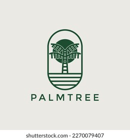 illustration vector graphic palm tree logo design minimalist