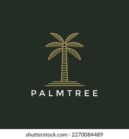 illustration vector graphic palm tree logo design minimalist