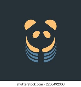 illustration vector graphic of panda lamp simple or panda logo simple.