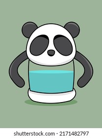 Illustration vector graphic of Panda Water Bottle