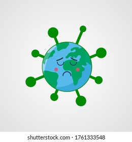 Illustration vector graphic of pandemic concept with planet. Perfect for icon, sign, symbol, logo, poster, cartoon, comic, etc