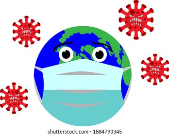 illustration vector graphic of pandemic corona virus