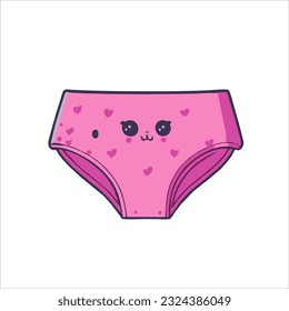 Illustration Vector Graphic of panties, pink,  beautiful, simple, white background.