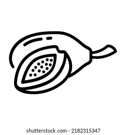 Illustration Vector Graphic of papaya fruit, fruit icon