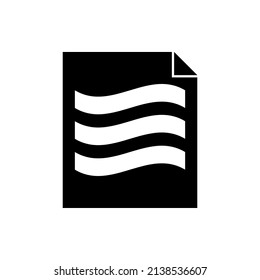 Ilustración vectorial gráfico del icono de página de documento de papel. Concepto de diseño plano. Perfecto para ícono, afiche, banner, web, etiqueta, signo, símbolo, logotipo, tarjeta, plantilla, aplicación, etc.