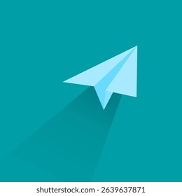 Illustration vector graphic of paper plane on blue.