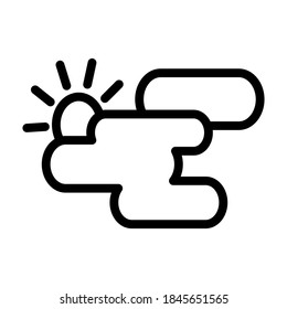 Ilustración Gráfico vectorial de un icono parcialmente nublado