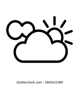 Ilustración Gráfico vectorial de un icono parcialmente nublado
