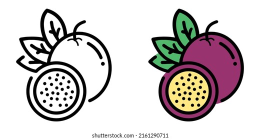 Illustration Vector Graphic of passion fruit, fruit icon