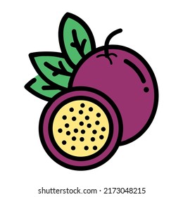 Illustration Vector Graphic of passion fruit, fruit icon