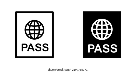 Ilustración Gráfica vectorial del icono del pasaporte. Apto para vacaciones, turismo, vacaciones, etc. 