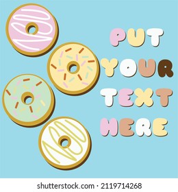 Illustration vector graphic of pastel donuts are perfect for cute brand designs