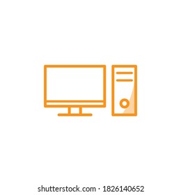 Ilustración Vector gráfico del icono de PC. Apto para ordenador, escritorio, moderno, hardware, etc.