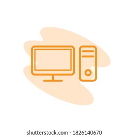 Ilustración Vector gráfico del icono de PC. Apto para ordenador, escritorio, moderno, hardware, etc.