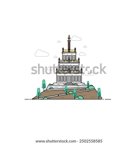 Illustration vector graphic of Peace Monument, symbol of unity and peace for the people of Central Sulawesi after the communal conflict that occurred in Poso, fit on sticker, tshirt, etc.