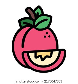 Illustration Vector Graphic of peach fruit, fruit icon