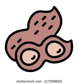 Illustration Vector Graphic of peanut fruit, fruit icon