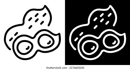 Ilustración Vector Gráfico de frutas de cacahuete, icono de fruta