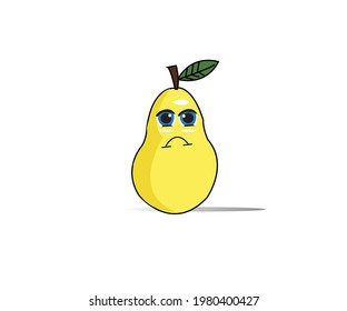 illustration vector graphic of pear fruit emoticon