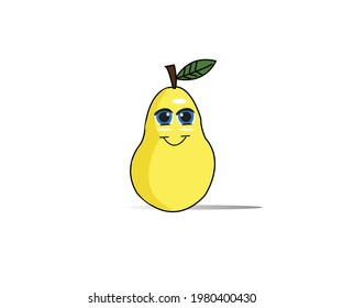 gráfico vectorial de ilustración de emoticono de fruto de pera
