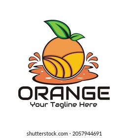 illustration vector graphic of peeled orange fruit logo flowing water, perfect for fruit, health, drink, food, vitamin, fresh, etc.