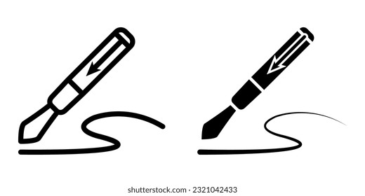 Ilustración Vector gráfico del icono de lápiz. Apto para oficina, herramienta, papel, firma, etc.